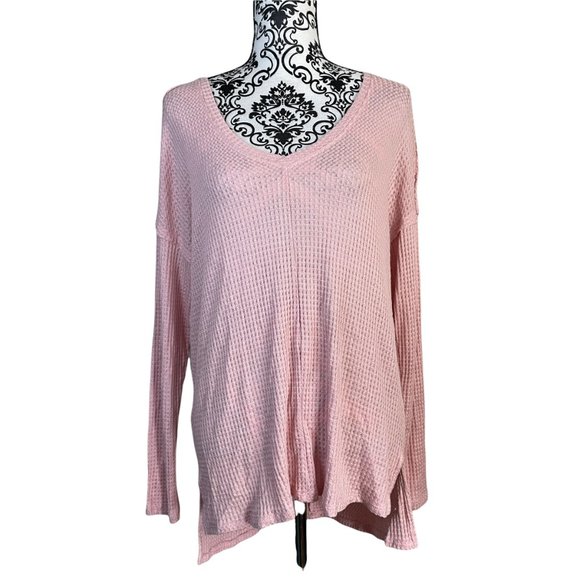 GIBSONLOOK | Women's Pink Thermal V-neck Tunic Medium - Picture 2 of 7